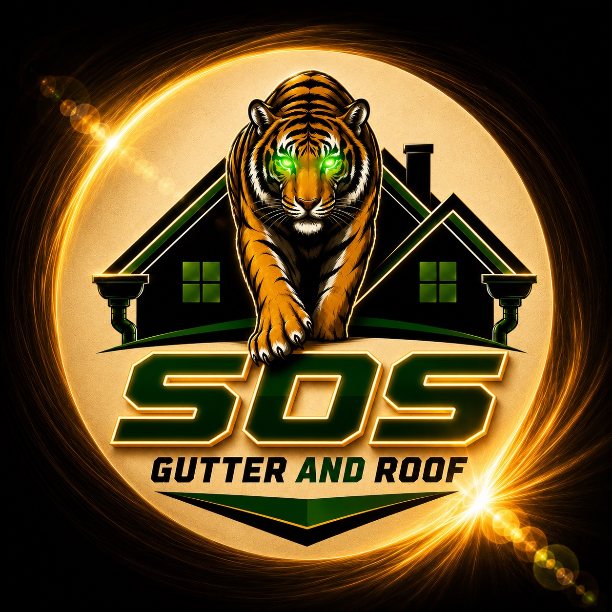 SOS Gutter and Roof Cleaning tiger logo